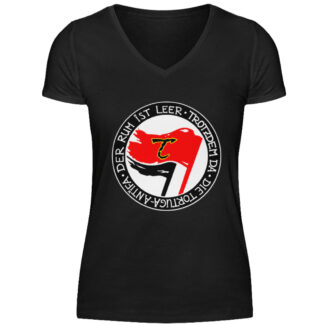 Tortuga Antifa Shirt - V-Neck Damenshirt-16