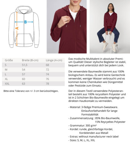 Legende-Orga e.V. - LO-Logo HINTEN - Unisex Organic Zipper ST/ST – Bild 2